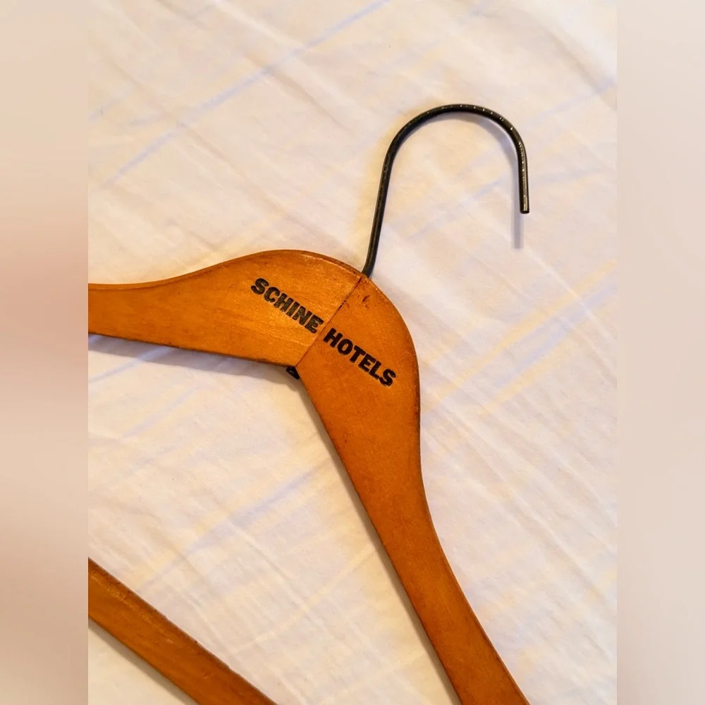 VINTAGE 1950’s Schine Hotels Wooden Hanger